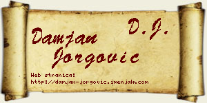 Damjan Jorgović vizit kartica